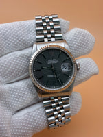 Rolex Datejust 36 16234 - Slate Tritium Dial - White Gold Fluted Bezel - Jubilee - 1994 - Image 4